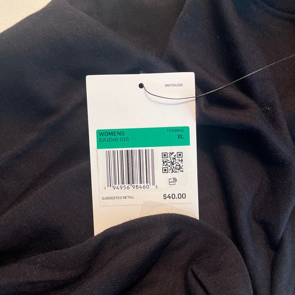 NWT Nike Yoga Black Sleeveless Top Light Blue Trim Womens XL - Picture 5 of 7